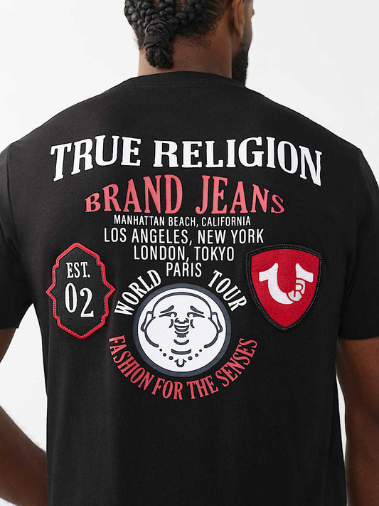 Remera True Religion Patch Tee Negro