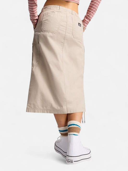 Falda Converse Long Woven Cargo Beige Gris