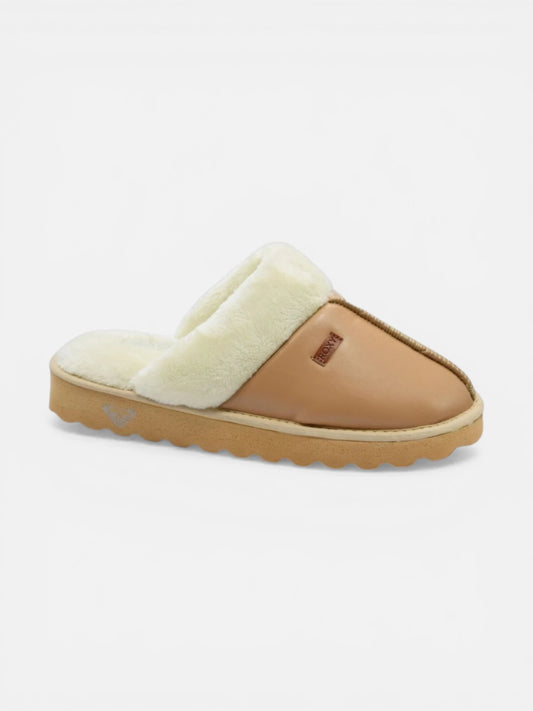 Pantuflas Roxy Malmo Marron Blanco