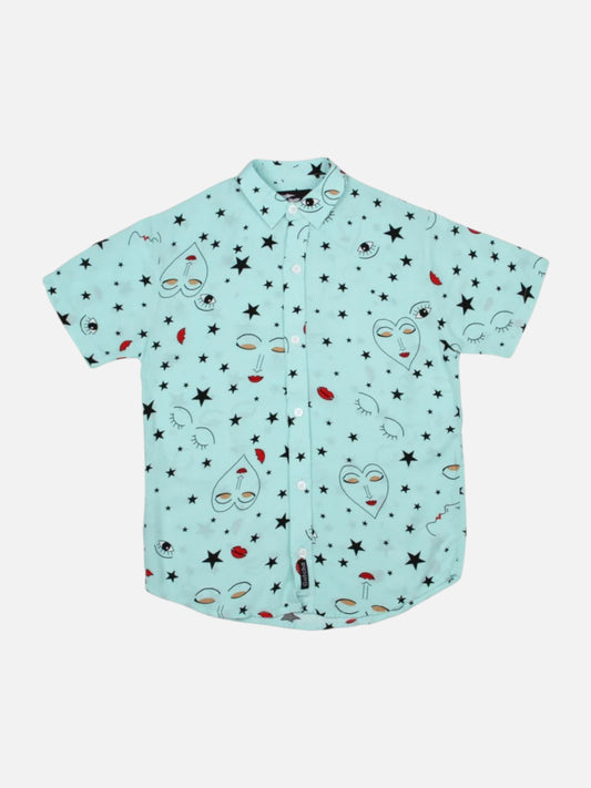 Camisa Gotcha Stars Niño Verde Agua
