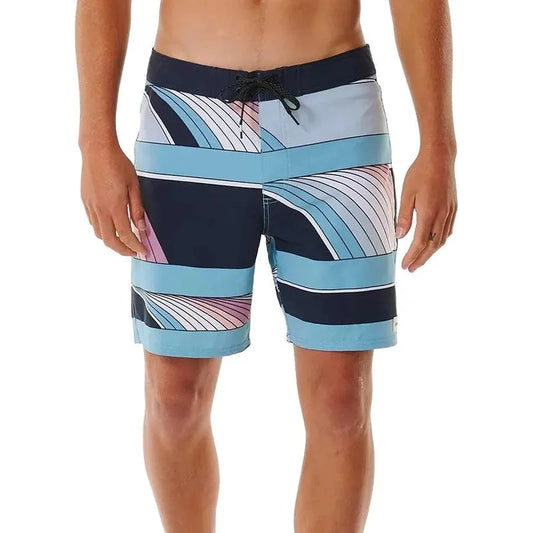 Malla Rip Curl Mge Lines 18 Celeste Gris - Indy