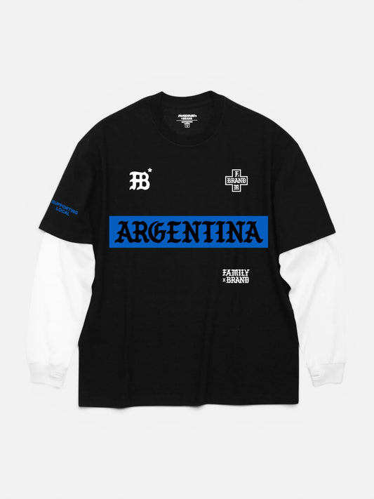 Remera Familyarg x Brand & Co Mundialista M/L Negro