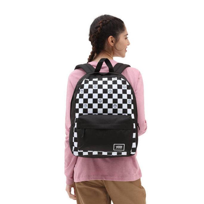 Mochila Vans Glitter Check Realm Negro Blanco - Indy