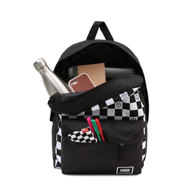 Mochila Vans Glitter Check Realm Negro Blanco - Indy