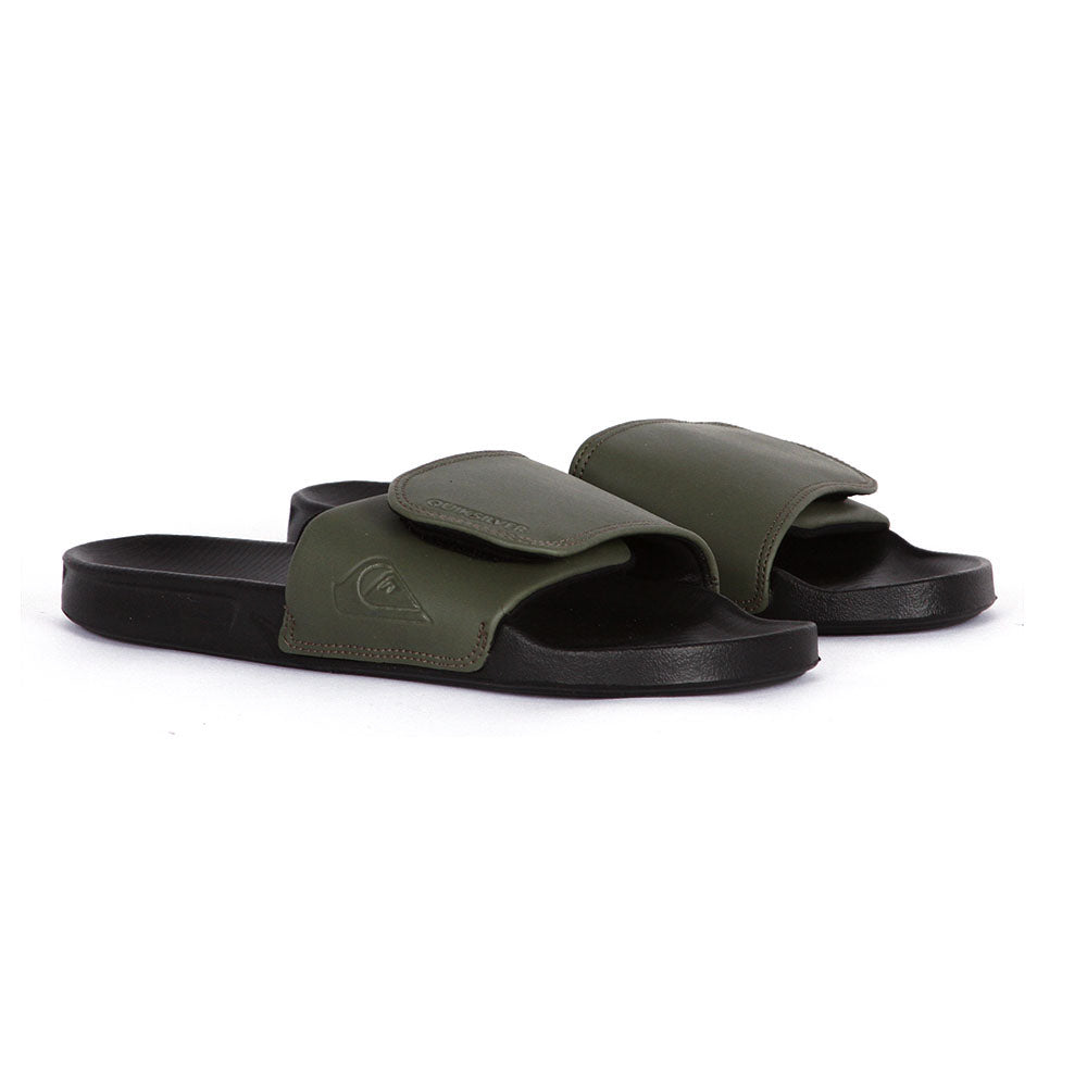 Ojota Quiksilver Bright Coast 2 Adjust Negro Verde Musgo - Indy
