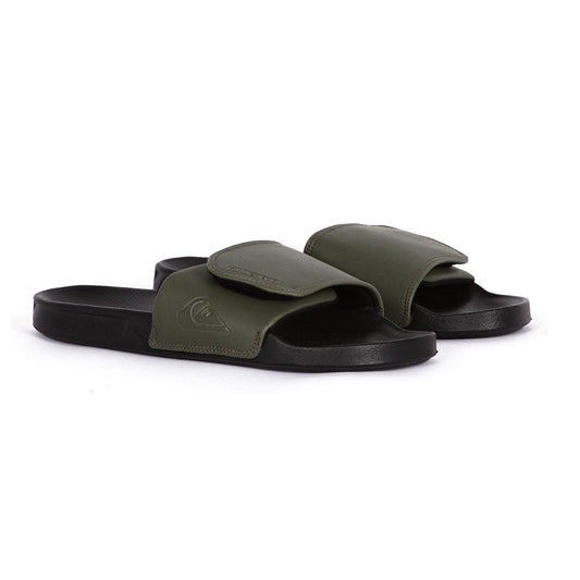 Ojota Quiksilver Bright Coast 2 Adjust Negro Verde Musgo - Indy