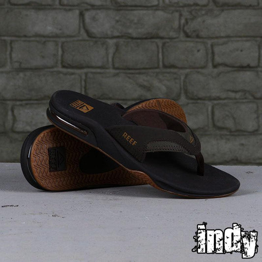 Ojota Reef Fanning Gris Oscuro Verde - Indy
