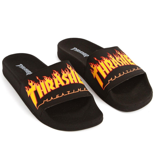 Ojota Thrasher Sliders Flame Negro - Indy