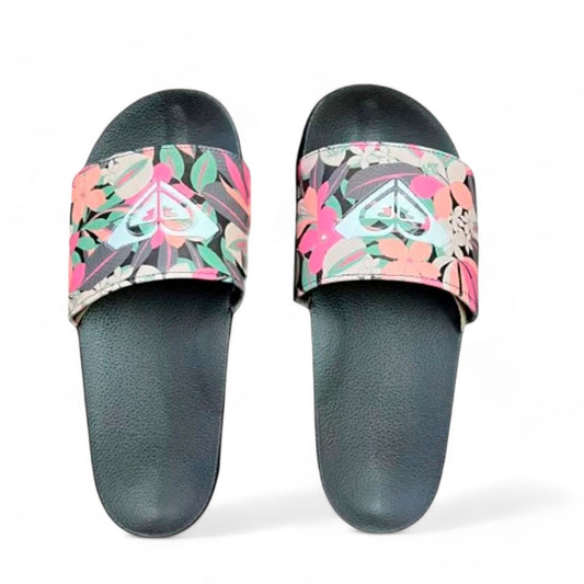 Ojota Roxy Slippy Platform Print Negro Floreado