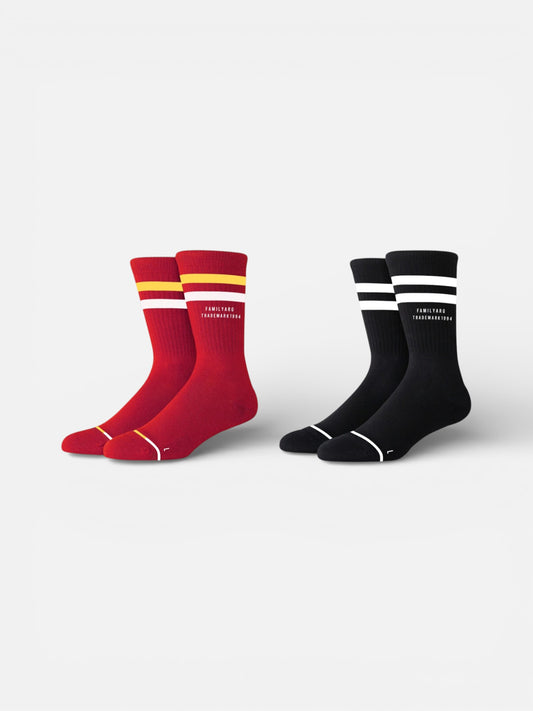 Medias Familyarg Pack Korea x2 Negro Rojo
