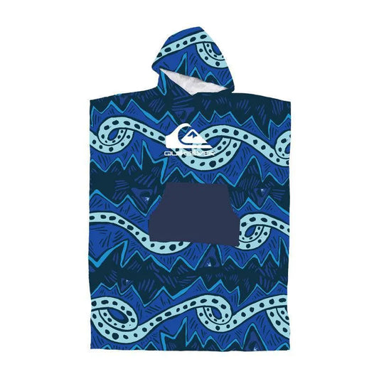 Poncho Quiksilver Hoody Boys Azul Print - Indy