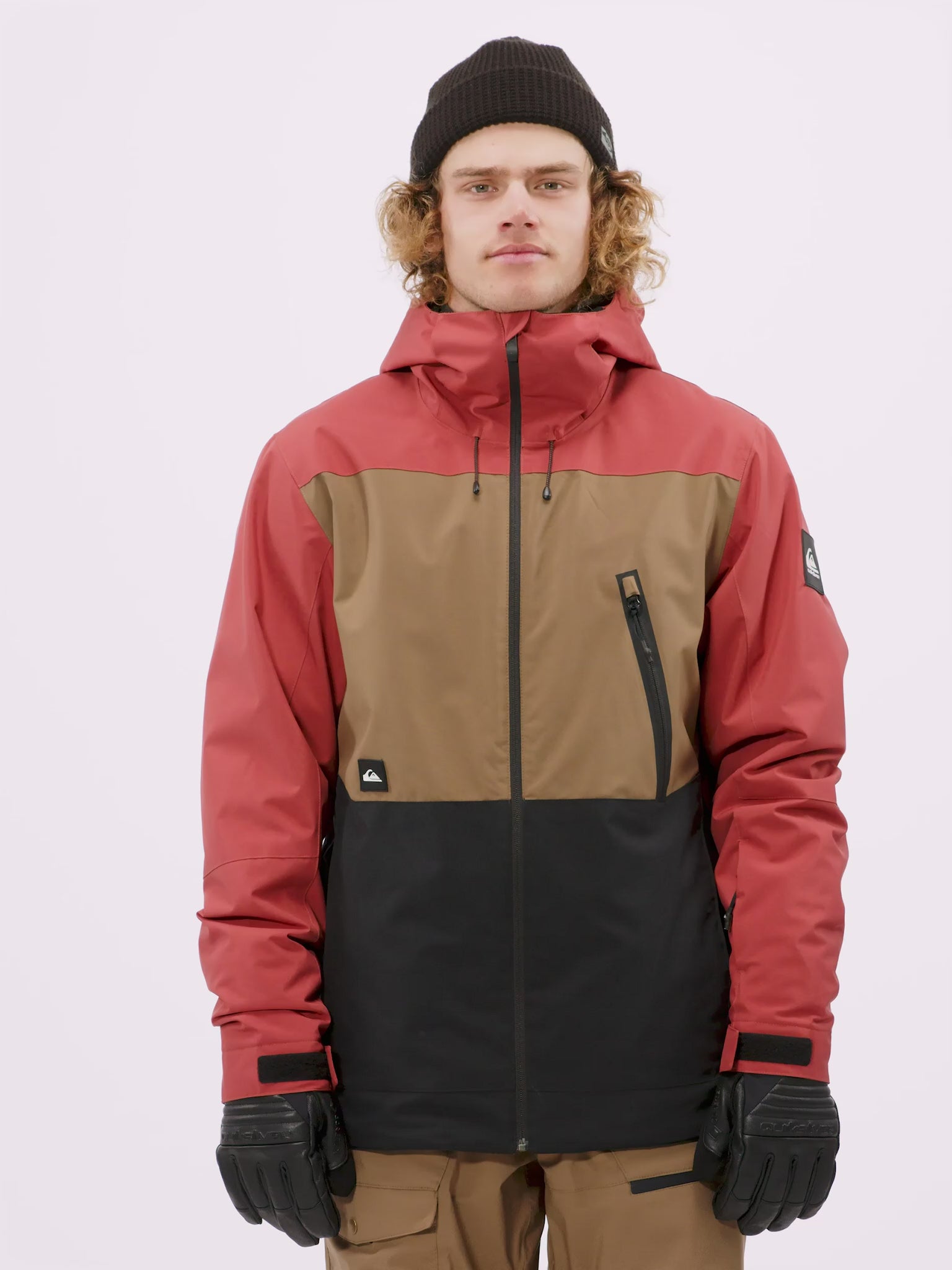Campera Quiksilver Snow Sycamore Bordo Marron Negro - Indy