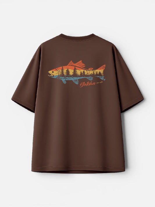 Remera Gotcha Big Fish Oversize Chocolate