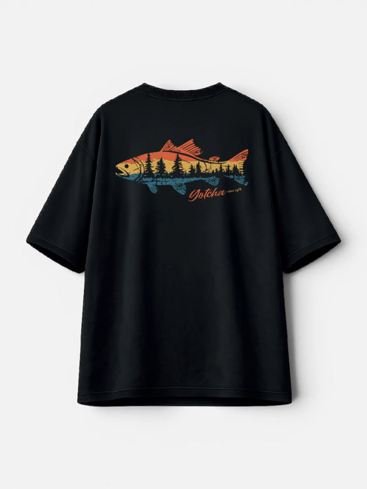 Remera Gotcha Big Fish Oversize Negro