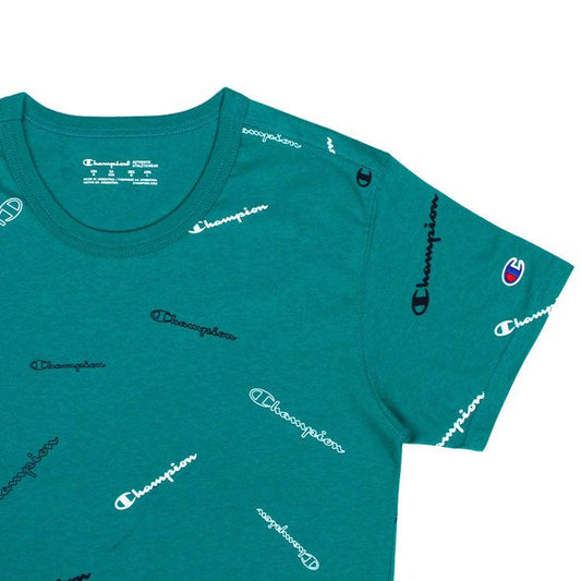 Remera Champion Classic Logo Aop Verde - Indy
