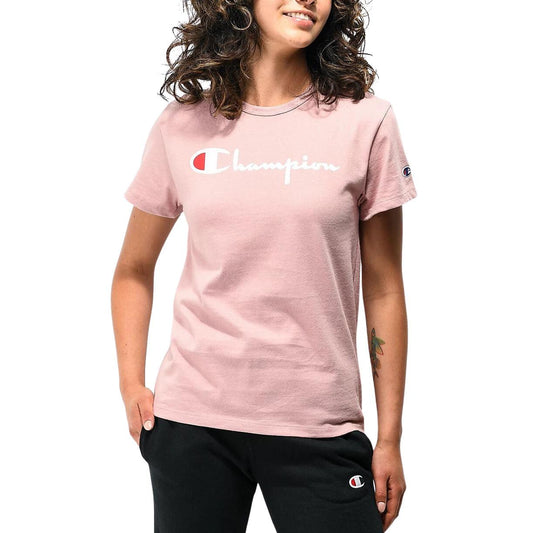 Remera Champion Classic Logo Girl Rosa Pastel - Indy