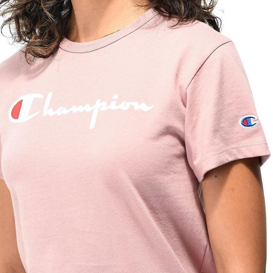 Remera Champion Classic Logo Girl Rosa Pastel - Indy