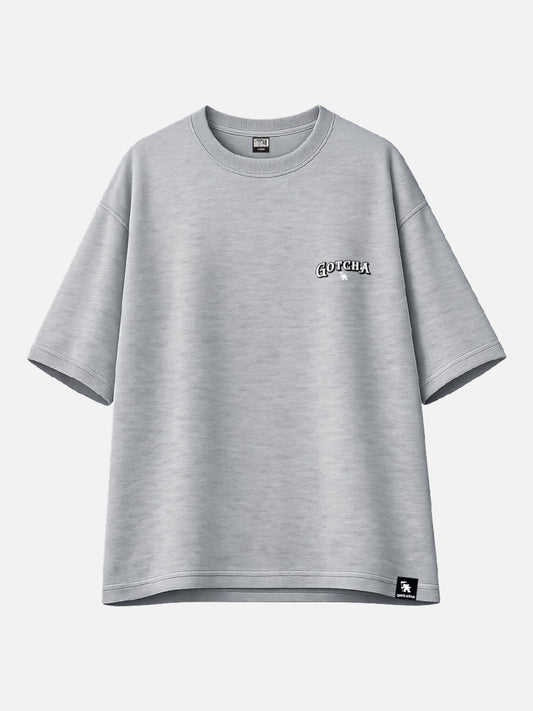 Remera Gotcha Christmas Oversize Gris Melange