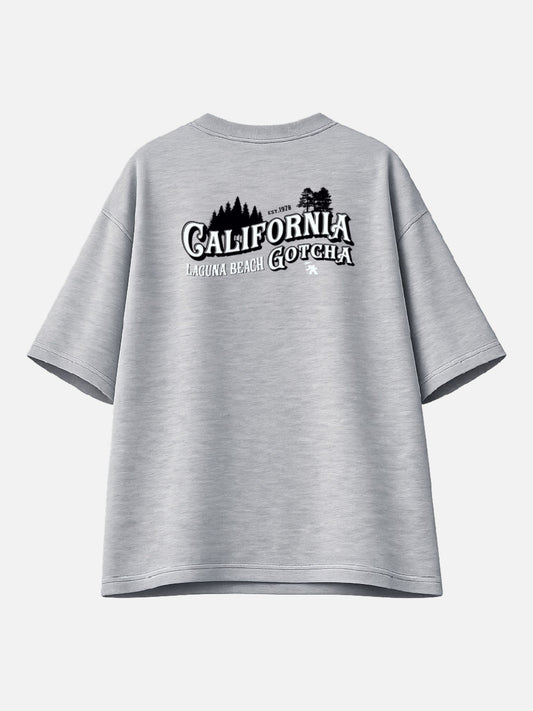Remera Gotcha Christmas Oversize Gris Melange