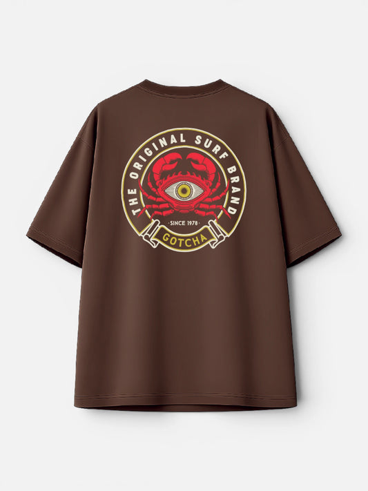 Remera Gotcha Eyecrab Oversize Chocolate