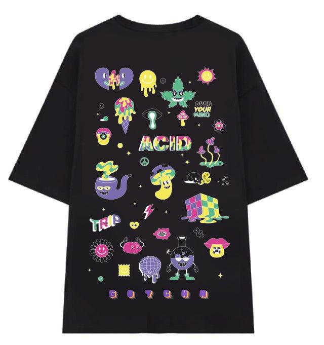 Remera Gotcha Acid Super Print Oversize Negro - Indy