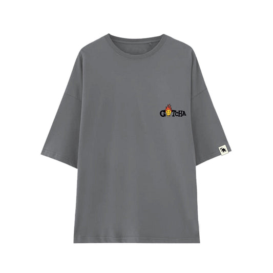 Remera Gotcha On Fire Oversize Gris - Indy