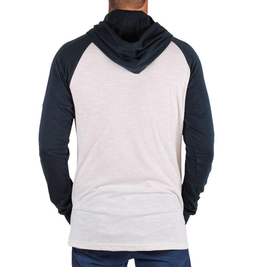 Remera ml Rip Curl Rlx Hood Flamme Crema Azul - Indy