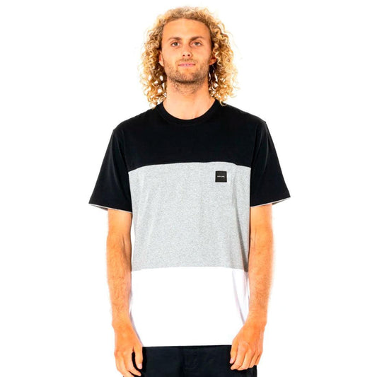 Remera Rip Curl Relaxed Divisions Negro Gris - Indy