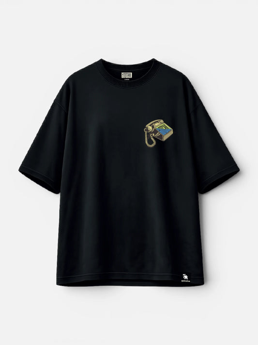 Remera Gotcha Telephone Oversize Negro