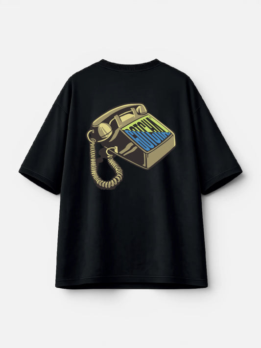 Remera Gotcha Telephone Oversize Negro