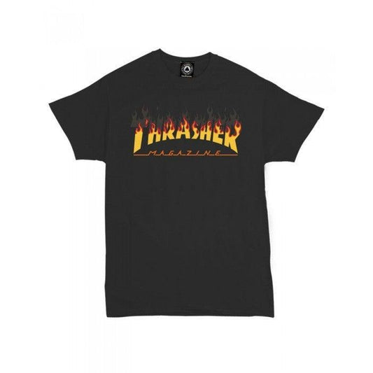 Remera Thrasher Bbq Flame Negro Amarillo - Indy