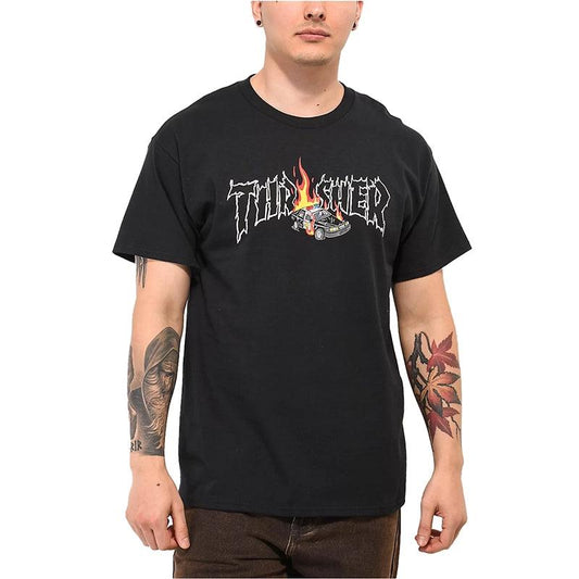 Remera thrasher negra sale