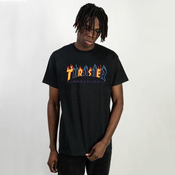 Remera Thrasher Double Flame Negro - Indy