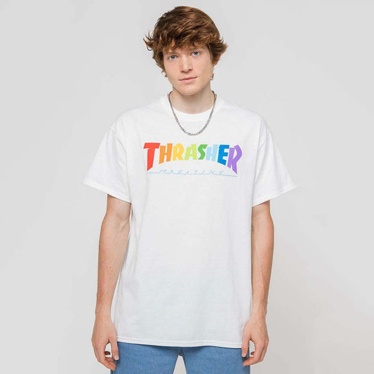 Remera Thrasher Rainbow Blanco Multicolor - Indy