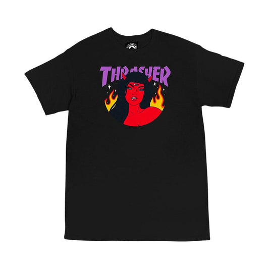 Remera Thrasher Rojo Logo Negro - Indy