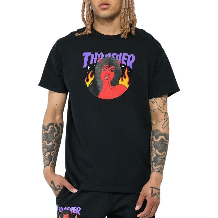 Remera Thrasher Rojo Logo Negro - Indy
