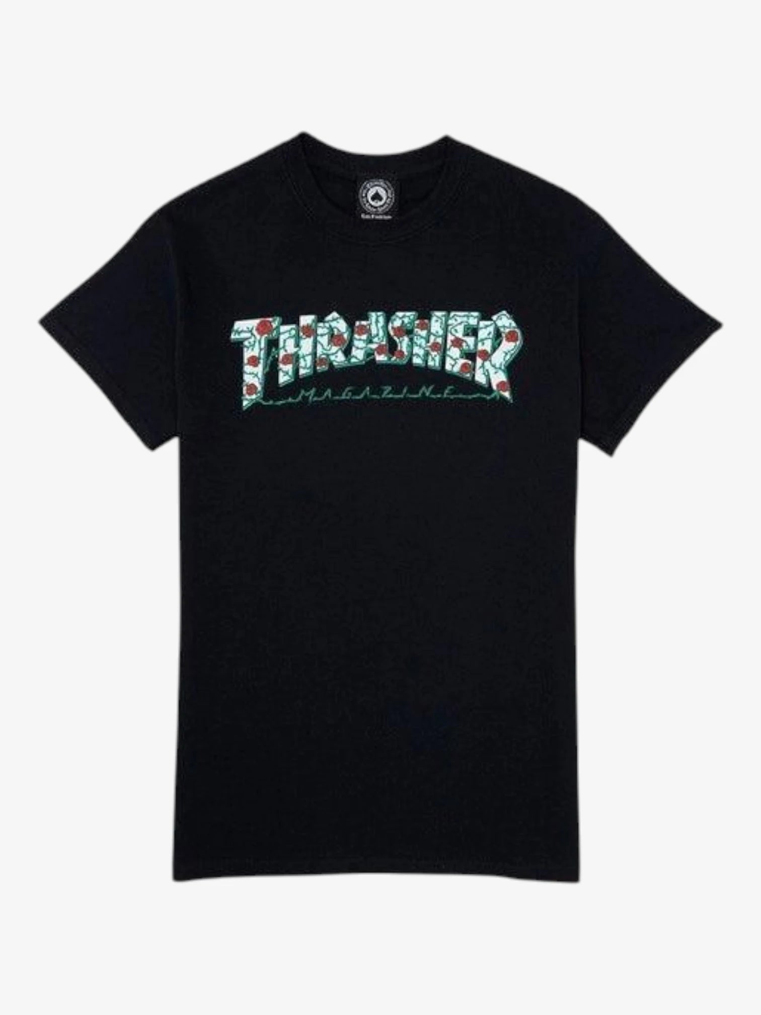Remera Thrasher Roses Mujer Negro Blanco - Indy