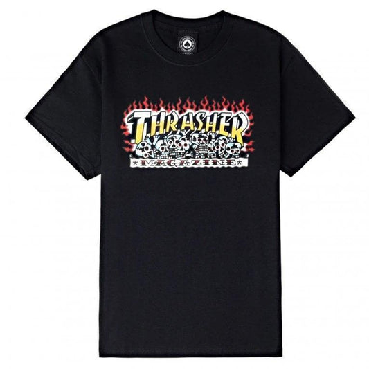 Remera Thrasher Skulls Krak Logo Negro - Indy