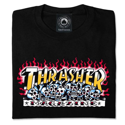 Remera Thrasher Skulls Krak Logo Negro - Indy