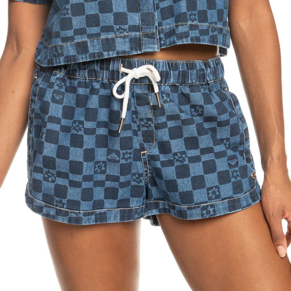 Short Roxy New Impossible Printed Azul Cuadrille - Indy