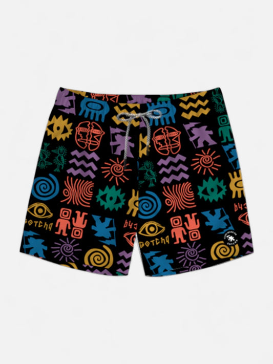 Malla Gotcha Sunset Beach Negro Print