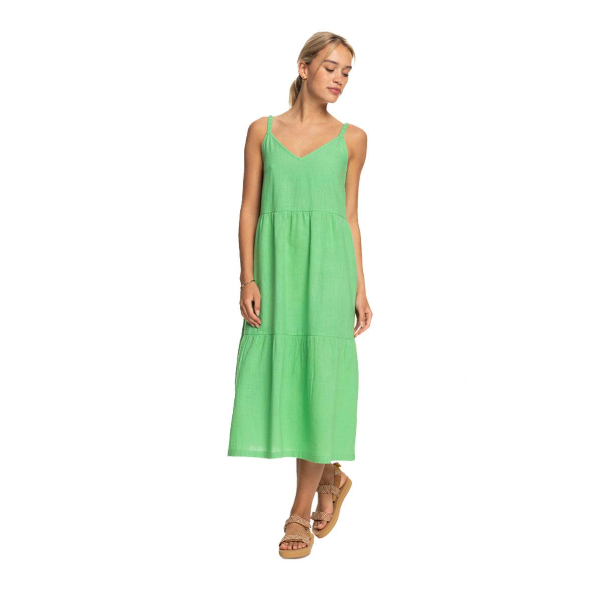 Vestido Roxy Wainting Line Solid Verde - Indy