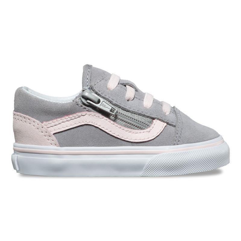 Zapatilla Vans Old Skool Zip Kids Gris Rosa - Indy