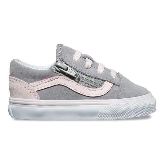 Zapatilla Vans Old Skool Zip Kids Gris Rosa - Indy