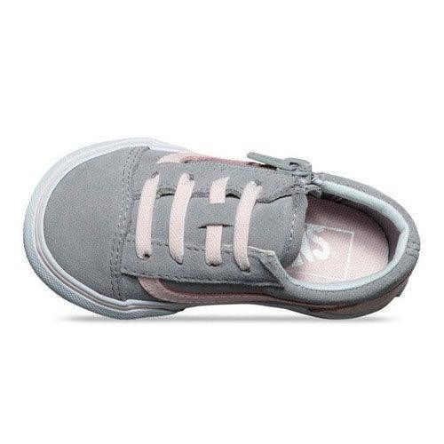 Zapatilla Vans Old Skool Zip Kids Gris Rosa - Indy