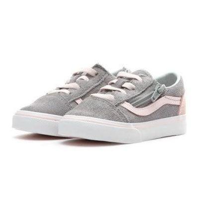 Zapatilla Vans Old Skool Zip Kids Gris Rosa - Indy