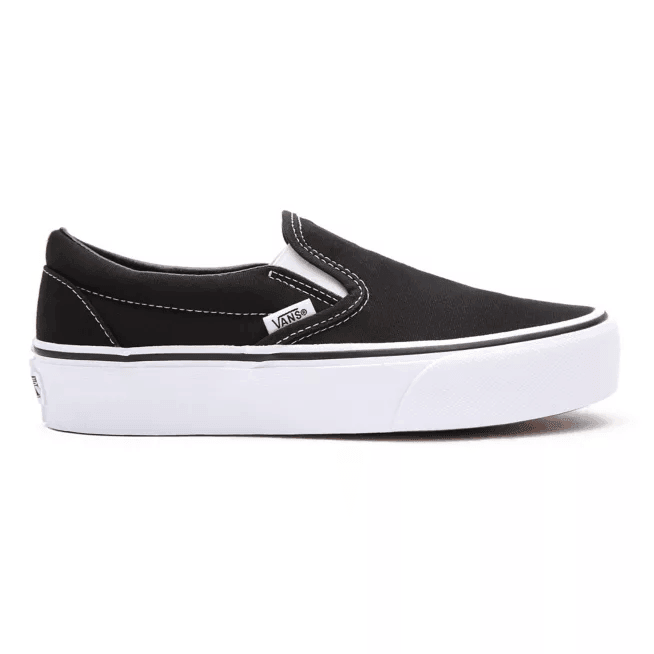 Zapatillas Vans Classic Slip On Platform Negro Blanco - Indy