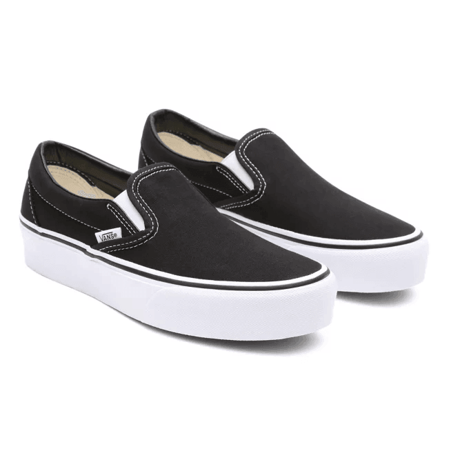 Zapatillas Vans Classic Slip On Platform Negro Blanco - Indy