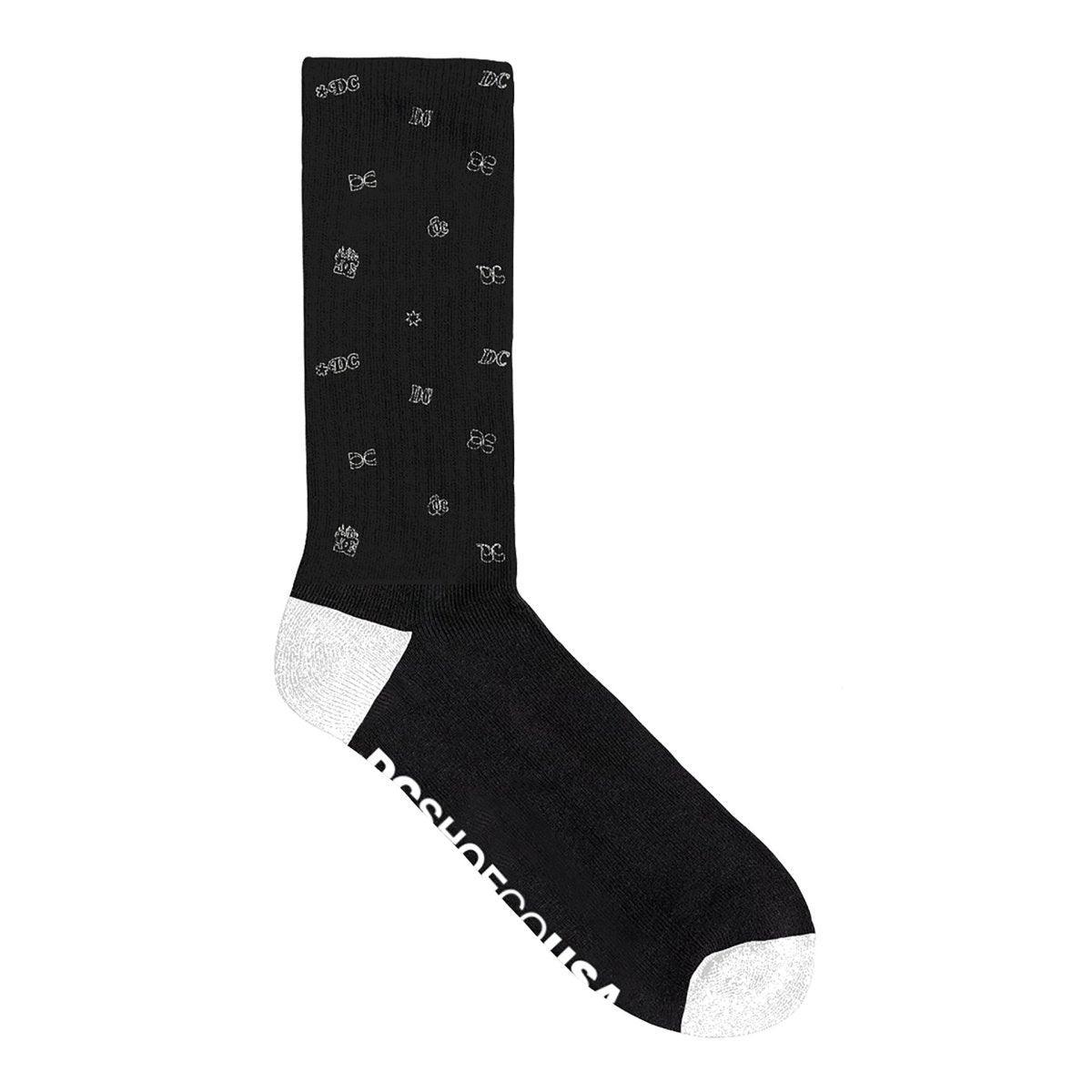 Medias Dc Wild Mid Crew Negro Blanco - Indy