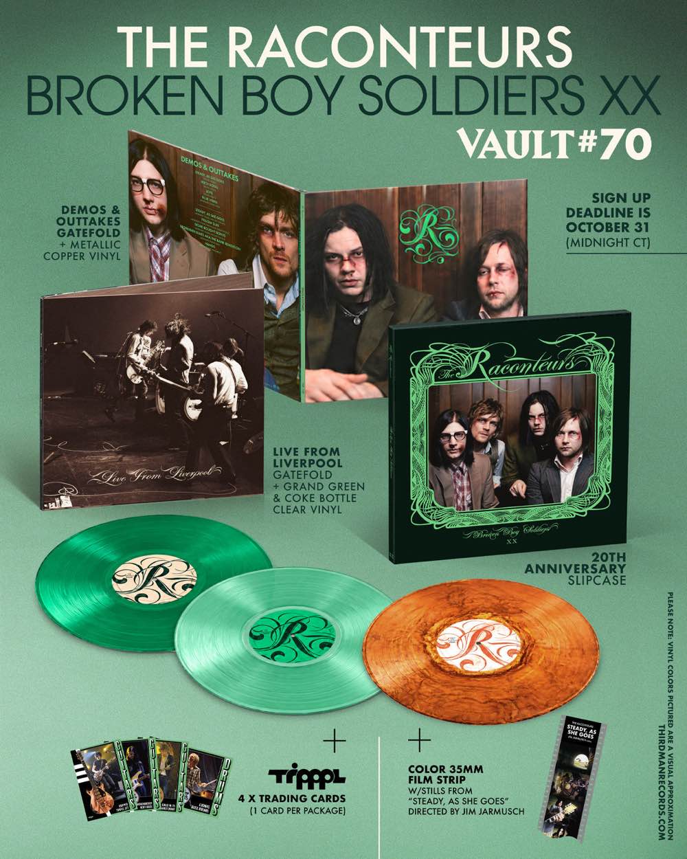 Afiche oficial del Vault #70 de Third Man Records: las dos tapas dobles de